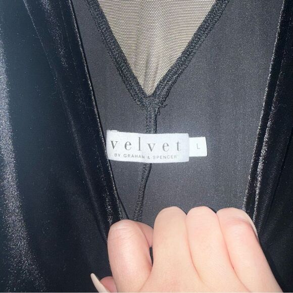 Velvet by Graham & Spencer Black Dress L - Picture 3 of 4